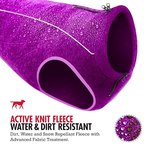 Image of Insulated Fleece Sweater for Dogs | Lightweight Warm Dog Vest | Zipper Port for Harness | Cold Weather Winter Jacket | Rain Snow Repellant Coat | Adjustable for Small Medium Large Girl Dogs (Purple /S)