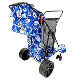 Beach Cart Wagon Deluxe – Heavy Duty Folding Ocean Utility Cart – Large Sand Wheels – Holds 4...