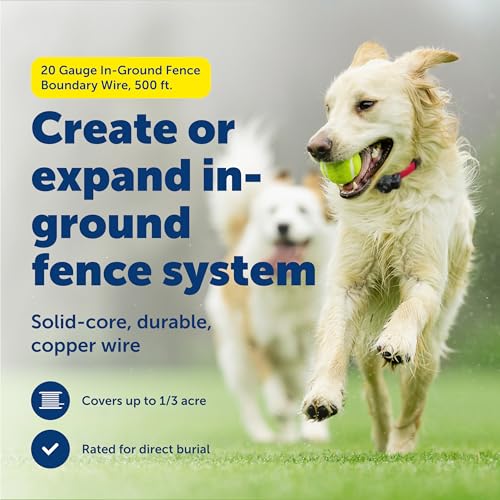 PetSafe Begrenzungsdraht, 152,4 m Spule mit solidem Kern 20-Gauge Kupferdraht, In-Ground Pet Zaundraht, Farben können variieren