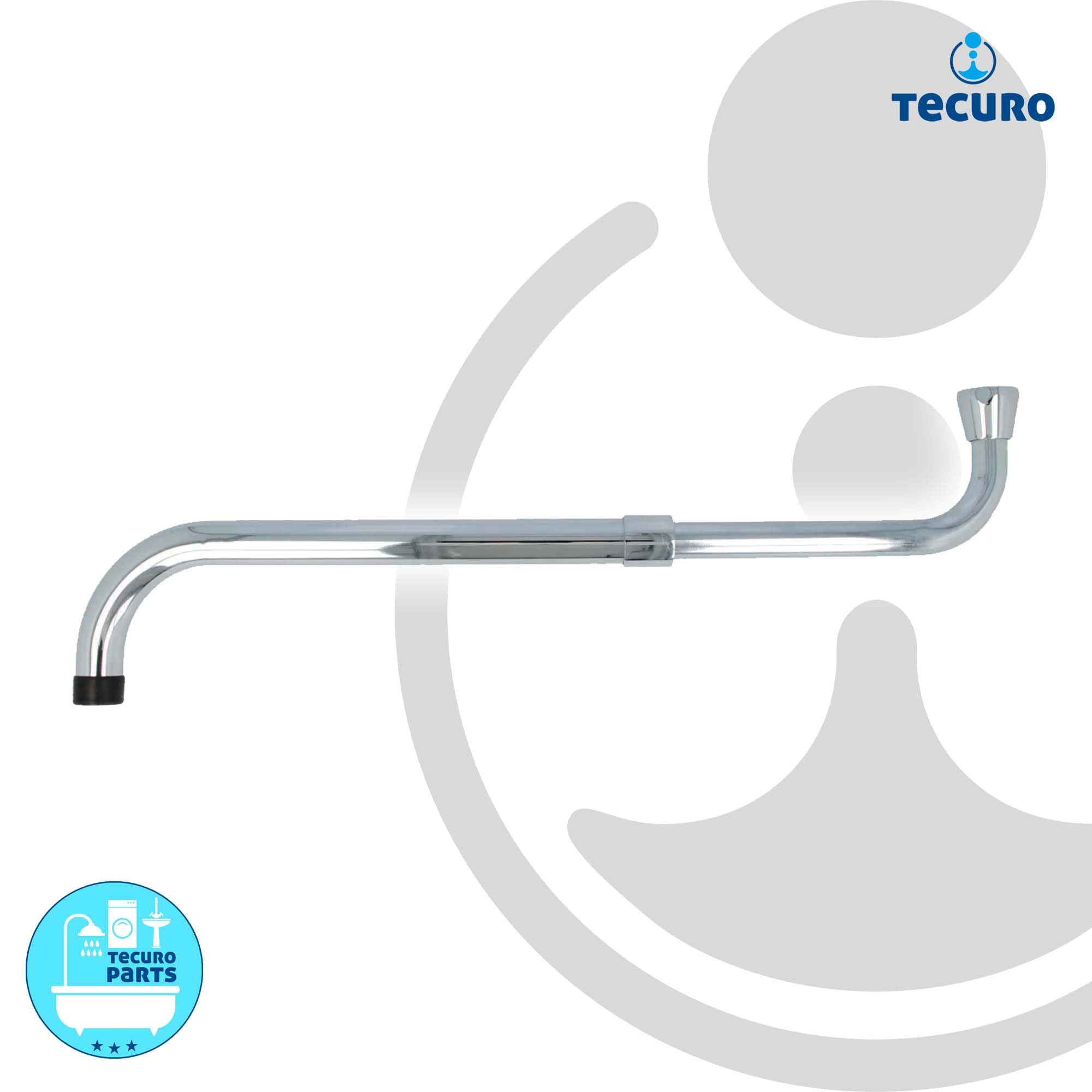 tecuro Wylewka S wysuwana 280-480 mm do armatury ściennej, mosiądz chromowany