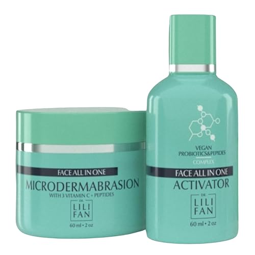 Kit de microdermoabrasión probiótico todo en uno con vitamina C y péptidos. Tu tratamiento de spa en casa. Consigue una piel radiante y saludable. 2