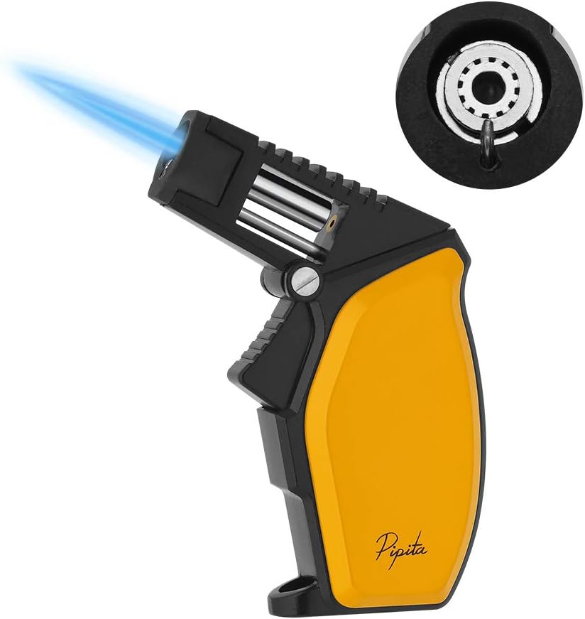 PIPITA Cigar Lighter, Single Jet Blue Flame Torch Lighter Adjustable