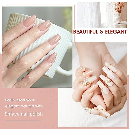 Shefave Peel off Nail Polish,Quick Dry Nail Polish - Natural Water Based No Need Cure Nail Gel Polish No Odor Easy to Apply Nail Varnish - Nail Art DIY Manicure Home Use,8ml(#27 Nude) - Image 8