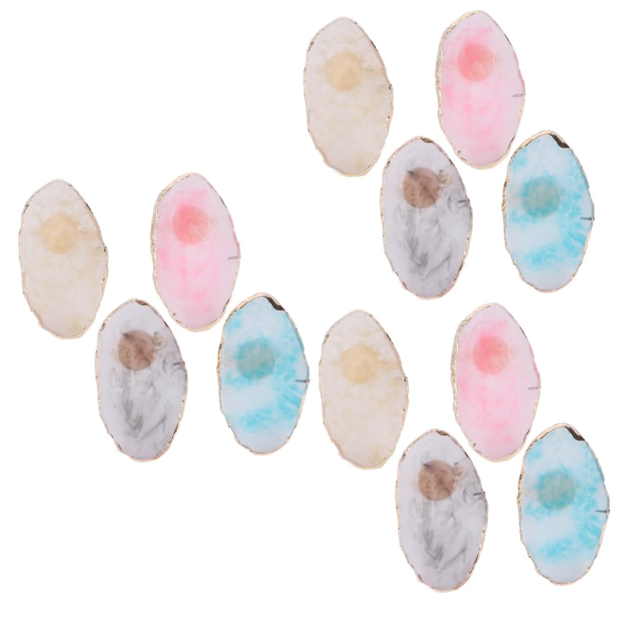 FRCOLOR 12 Piezas Paleta de Anillos Paleta de Pintura al óleo Paleta de exhibición de manicura Esmalte de uñas Gel Constructor uñas Paleta de Anillo de Dedo Placa de Color de Bricolaje