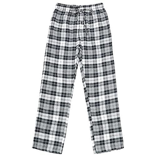 Dubinik Men's Plaid Flannel Pajamas Pants 100% Cotton Fleece Soft Lounge Sleepwear Lightweight Pajama Bottoms with Pocket