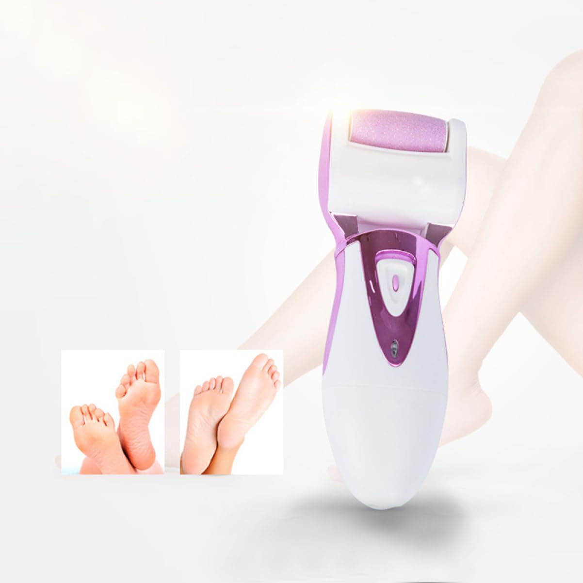 Râpe Électrique Rechargeable Rouge pour Pieds, Callosités et Peaux Mortes