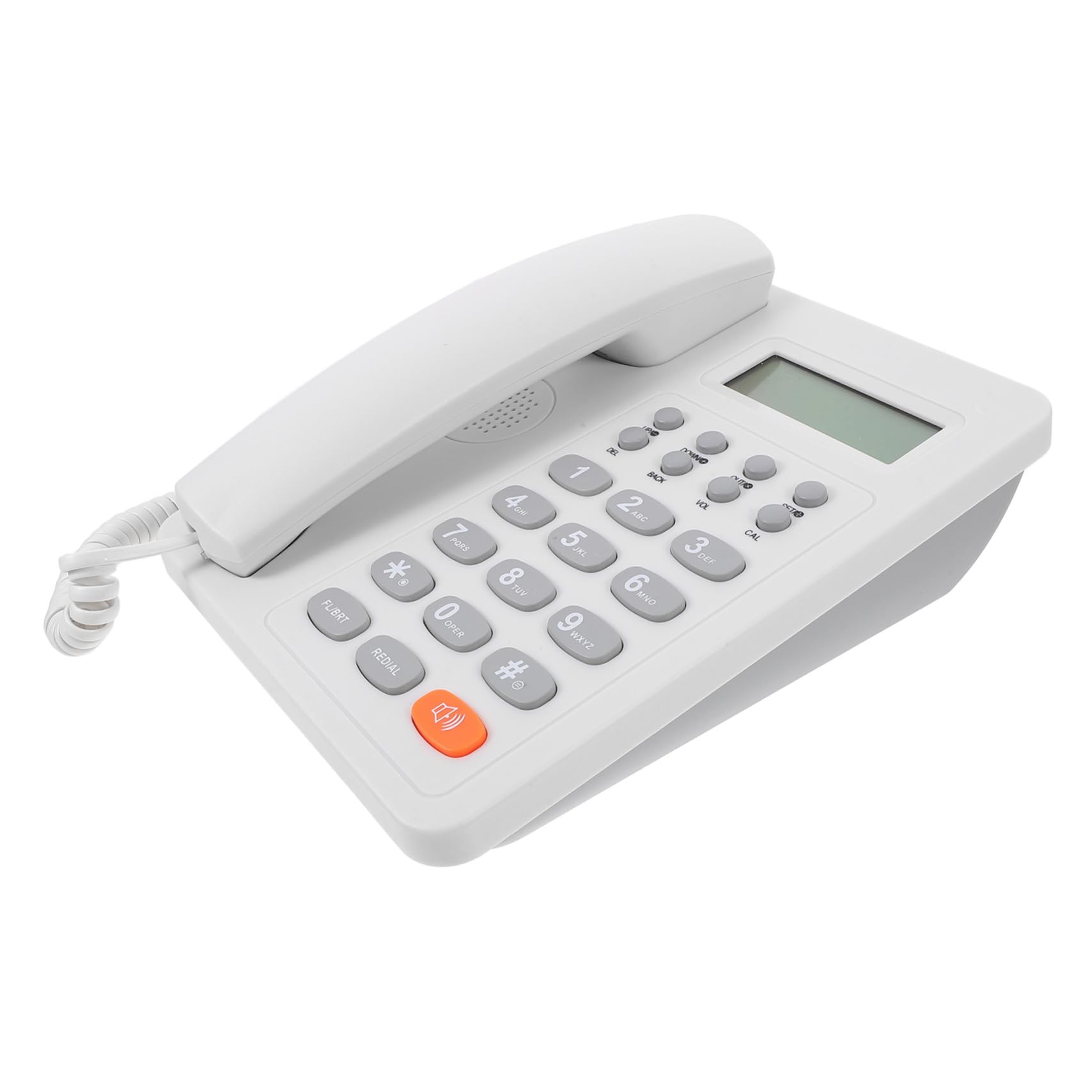 LALAFINA Telefono Fisso da Scrivania Ufficio in Plastica Bianco
