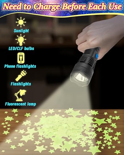 201 Pcs Stickers Brillantes de Estrellas para Pared y Techo miniatura 4