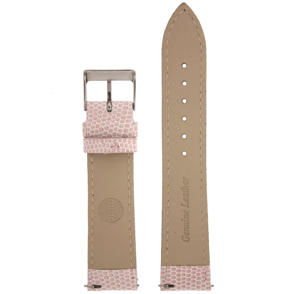 14mm Watch Band Genuine Leather Pink Quick Release Built-in Pins Ladies Strap