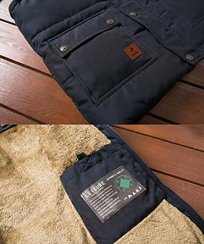 Vcansion Men's Outdoor Casual Stand Collar Thicken Qulited Fleece Jacket Vest Padded Vest Lightweight Down Cotton Vest Coat Blue Us Xl #TOP5