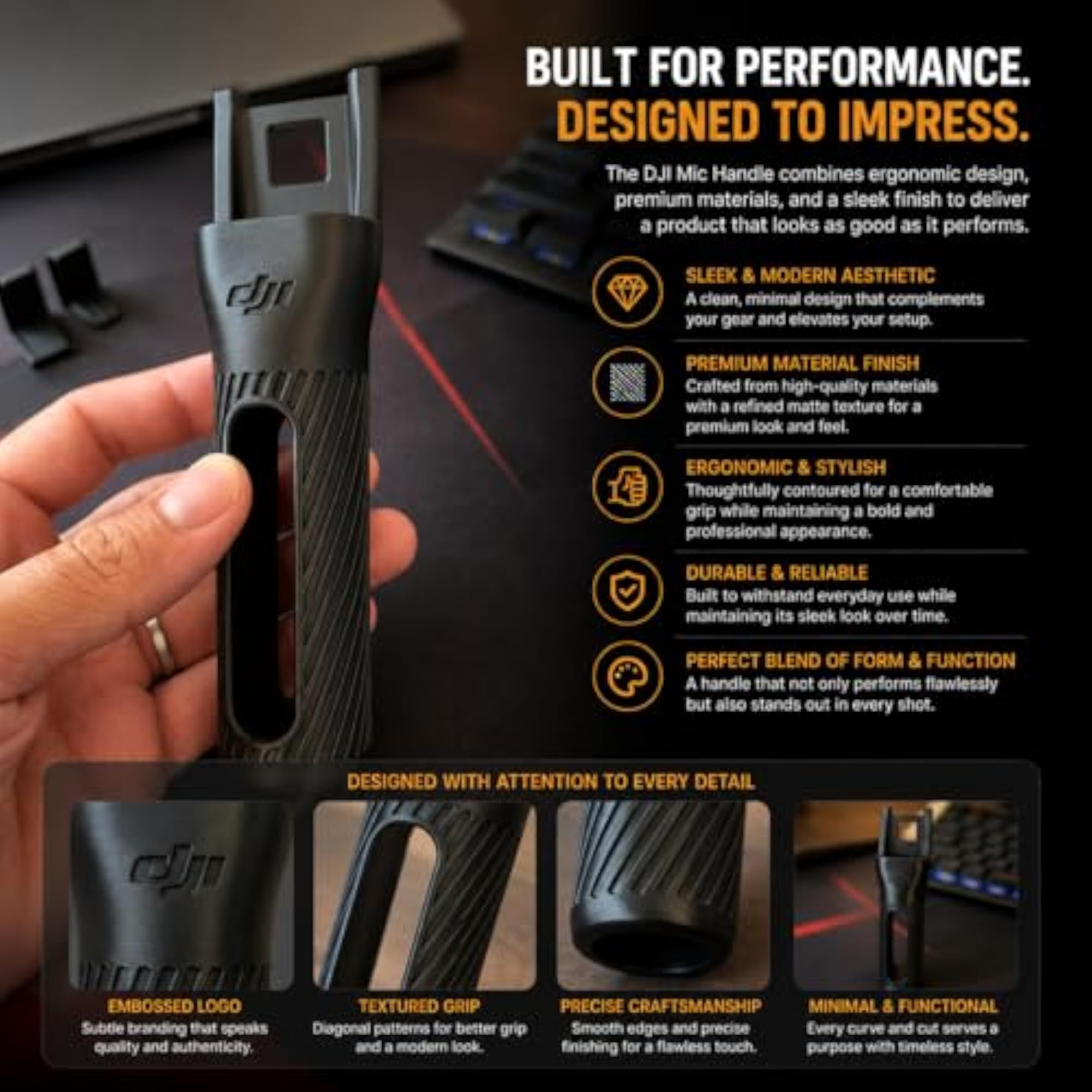 Microphone Adapter Handle for DJI Mic 2