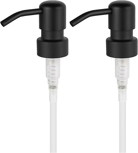 Paquete de 2 bombas dispensadoras de jabón y loción de acero inoxidable, cabezales de bomba de repuesto para botellas de loción, boca de 1.102 in