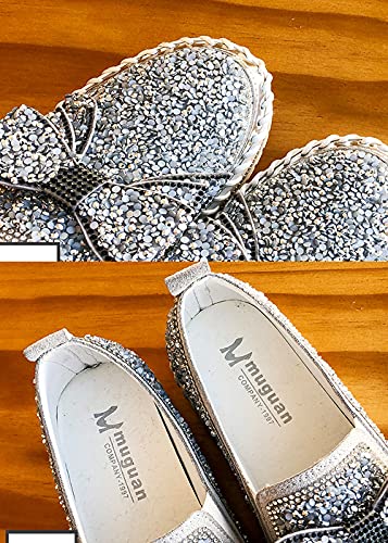 Women's Slip On Mule Shoes Rhinestones Glitter Bow Loafer Shoes Ladies Platform Comfort Penny Shoes (White, Adult, Women, Numeric_6, Numeric, Us_Footwear_Size_System, Medium) #TOP5