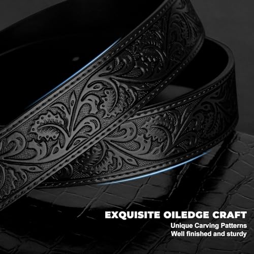 Image of BELTROAD Western Leather Belt Strap for Men Women Cowboy Cowgirl Leather Mens Belts for Jeans Birthday Christmas Belt Gifts