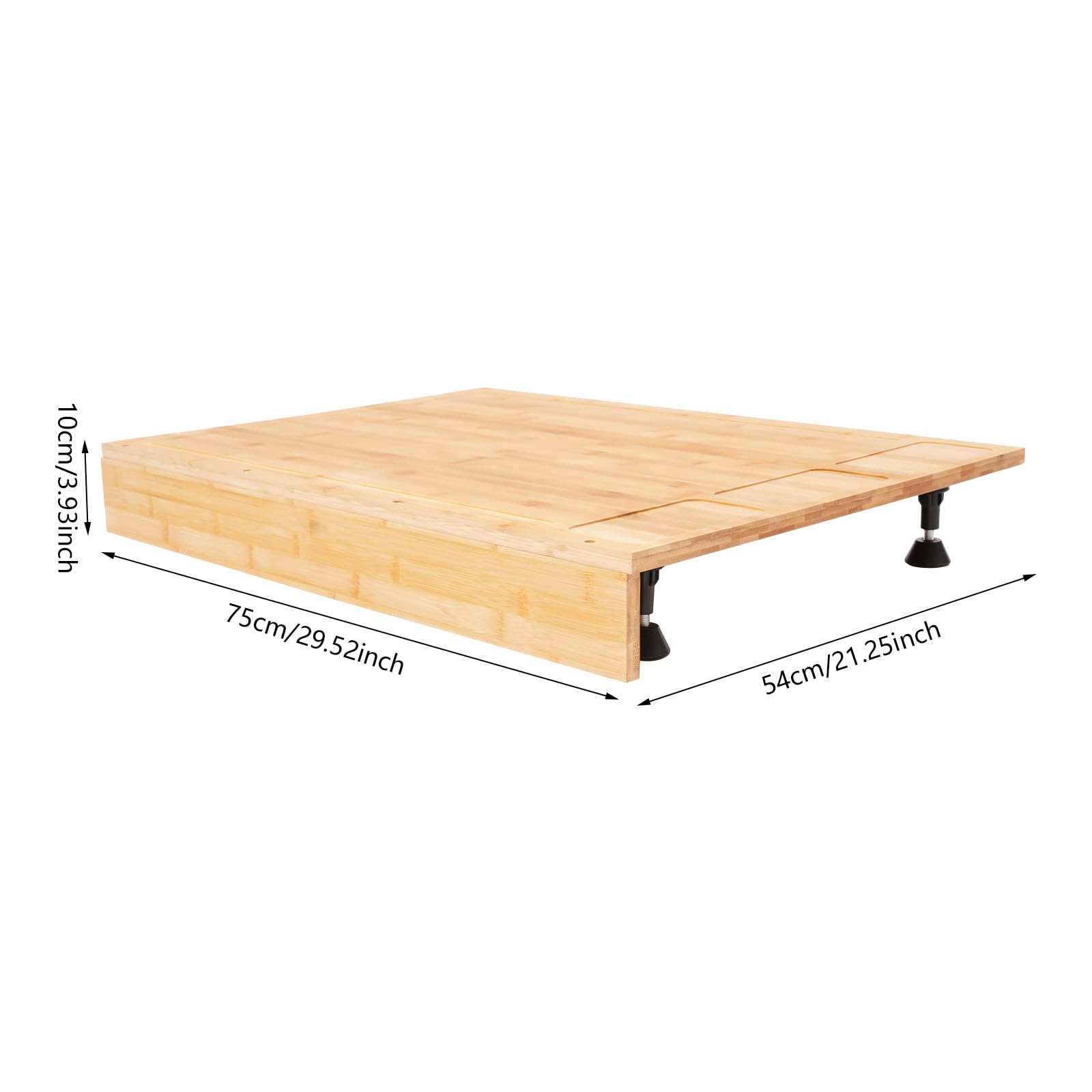 Cubierta de cocina de bambú, tabla de cortar, placas de madera, cubierta para placas de cocina, cubierta para placas de cocina de gas y eléctricas, 75 x 54 x 10 cm
