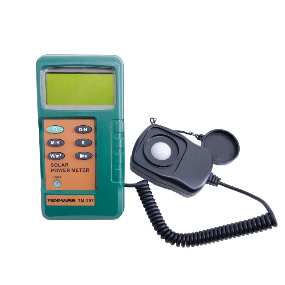 Tenmars TM-207 Solar Power Meter Solar Radiation Measurement with 2000W/m2,634 BTU /(ft2*h) TM207