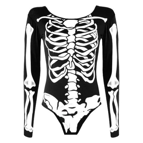 Womens Skeleton Print Bodycon Dress for Halloween Cover