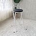 HUANGSL Taburete Alto Plegable Negro Blanco Taburete De Cocina con Reposapiés Sillas Plegables Asiento Redondo Cuero De PU Taburetes Altos De Cocina Altura Sentada 65cm/75cm para Bar Y Cocina