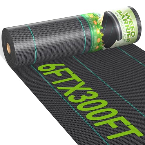 iropro 6ftx300ft Weed Barrier Landscape 3.2oz Fabric Heavy Duty, Woven Weed Control Cloth, Woven...