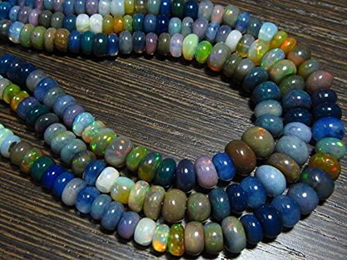 Opal d'Éthiopie perles rondelles lisses 5-7mm en fil de 20cm