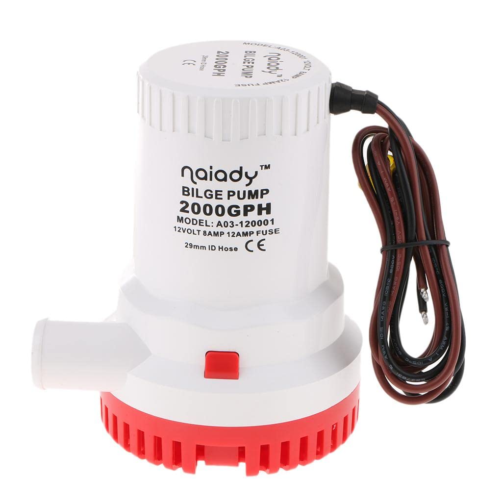 Skkwjege Multi-Color 12V 2000Gph Submersible Bilge Pump For Marine Boat Electric Rv