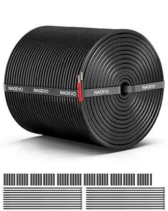 NAOEVO 16 Gauge Wire 2 Conductor Electrical Wire, 16 AWG Stranded PVC Cord, 12V Low Voltage/Tinned Copper/Flexible Cable for Automotive Wiring, Lamp Cord, Marine Cable (200FT)