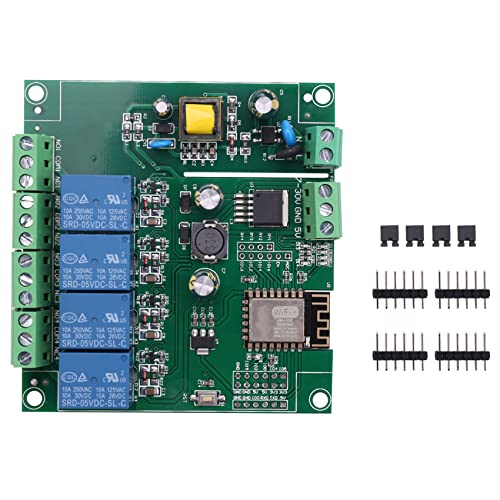 Surluoen ESP8266 ESP-12F MóDulo de Relé WIFI 4 Canales AC90-250V / DC7-30V / 5V Interruptor de Relé de Retardo para IDE Casa Inteligente IOT Remote