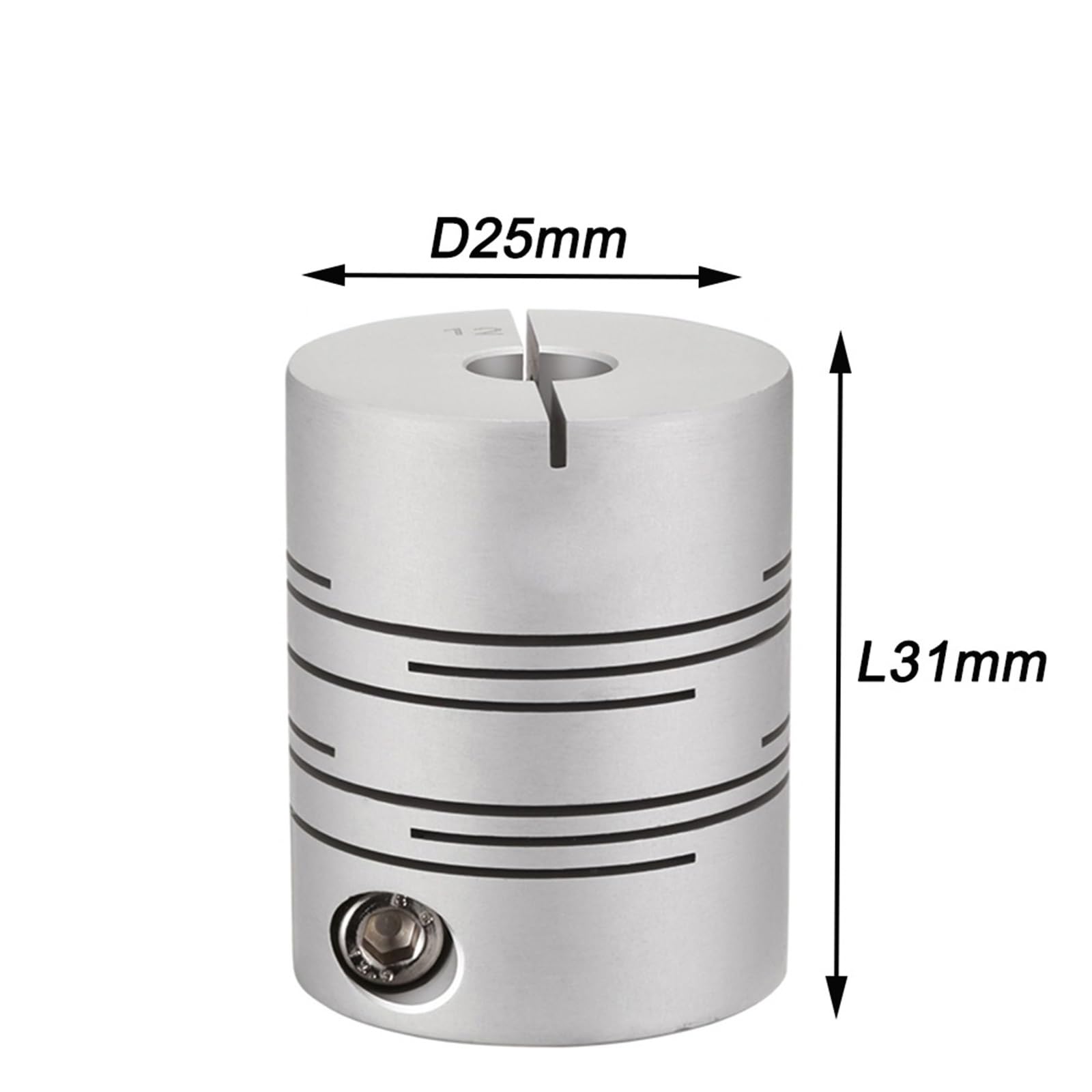 Raccord parallèle en alliage d'aluminium D25L31 5/6/6,35/8/9,52/10/11/12 mm, rainure de serrage élastique, 1 pièce(6x12)