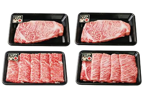 [鹿児島県経済農業協同組合連合会]鹿児島黒牛サーロインステーキ2枚・すきやき用セット 計1kg(E-301)