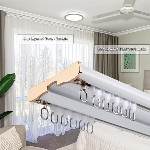 Double rail plafond aluminium robuste de 4,8 m pour suspendre sans fléchir