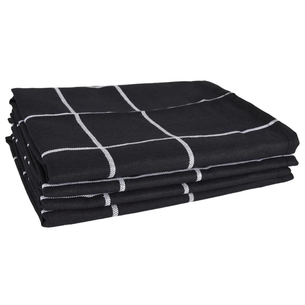 Set di 12 asciugamani neri in cotone, 4 strofinacci da cucina da 50 x 70 cm, 4 asciugamani per ospiti da 50 x 50 cm, 4 strofinacci da 30 x 30 cm, assorbenti per bagno, cucina, sauna, viaggi