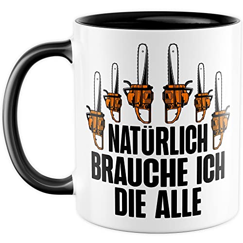 Holzfäller Tasse Kettensäge Geschenkidee Wald Kaffeetasse mit lustigen Spruch Geschenk für Förster...