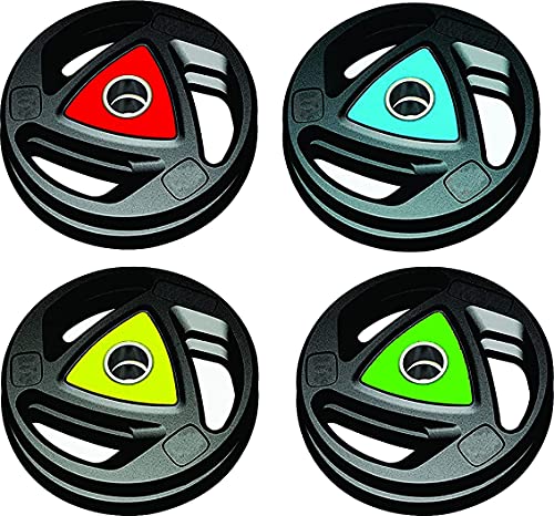 Ankaro Olympic Weight Plates (50MM- Hole Diameter) Rubber and Integrated Grip Olympic Plates Long Lasting & Durable Material for Home/Gym a Pair of 7.5 KG Olympic Plates (7.5X2 = 15 KG)