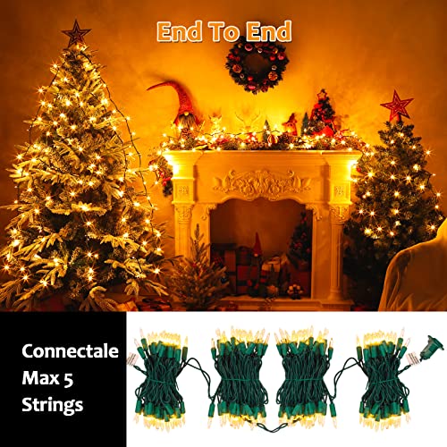 Lumiparty 4 Sets of 100 Mini Lights -400 Counts 79.5Ft Christmas Lights, 26.5 Ft String Lights with Replace Fuse and Bulb, Waterproof Connectable, Indoor Outdoor Christmas Decoration, Warm White