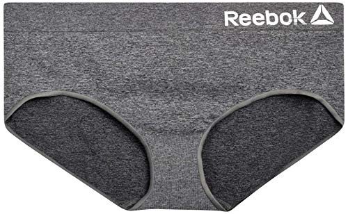 Reebok Women's Underwear - Plus Size Seamless Hipster Briefs (3 Pack), Size Xx-Large, Charcoal Grey/White/Black #TOP2