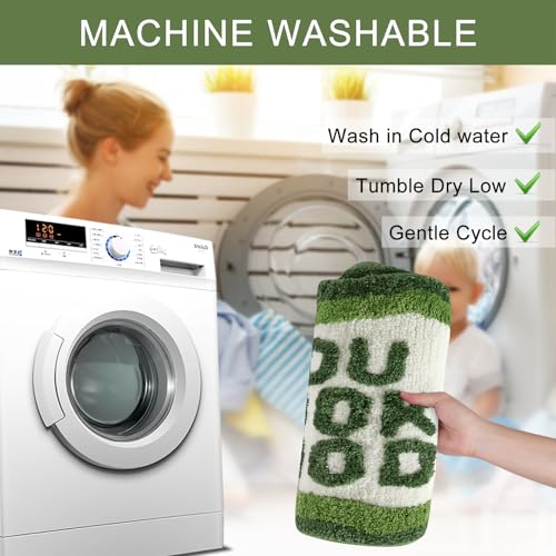 Image of HAOCOO Green Irregular Shaped Soft Non Slip Absorbent Washable Bath Mat for Bathroom, Sink, Tub, Shower