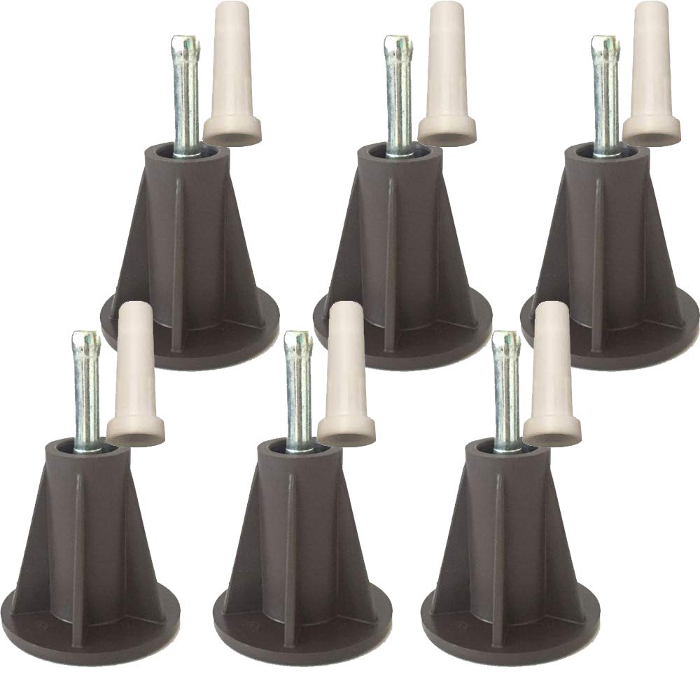 Steel Stem Bed Frame Feet to Replace Wheels. Replacement Feet Make Your Bed Sturdy and Protect Floor. Easy to Install. Set of 6
