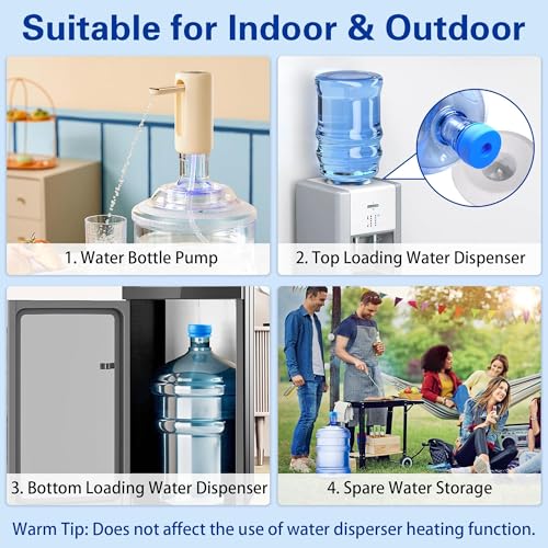 Image of Gofriipai 3 and 5 Gallon Water Jug Cap, Silicone Reusable Replacement Cap, Non Spill Bottle Caps for 55mm Bottle Water Dispenser Caps - Pack of 10