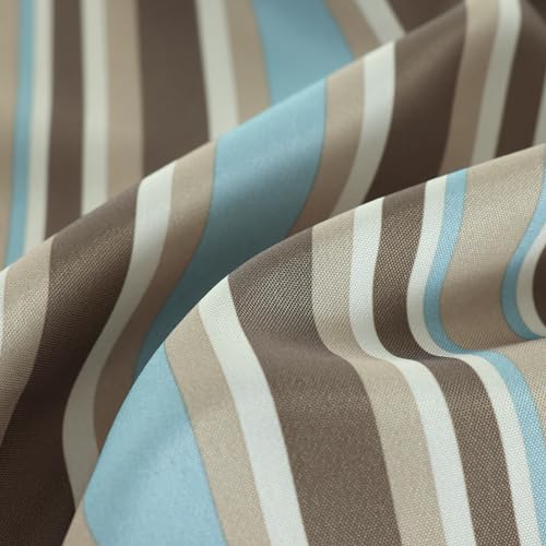 Image of MASTERCANOPY Patio Umbrella 9 ft Replacement Canopy for 8 Ribs-Khaki and Turquoise Stripe Canopy Only