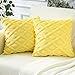 Artscope 2er-Set Dekorativ Kurze Wolle Kissenbezüge, Sanft Plüsch Samt Zierkissenbezug Luxus Dekokissen Kissenhülle Set Kissen Fall für Sofa Auto Schlafzimmer Zuhause Dekor (Zitronengelb, 60 x 60cm)