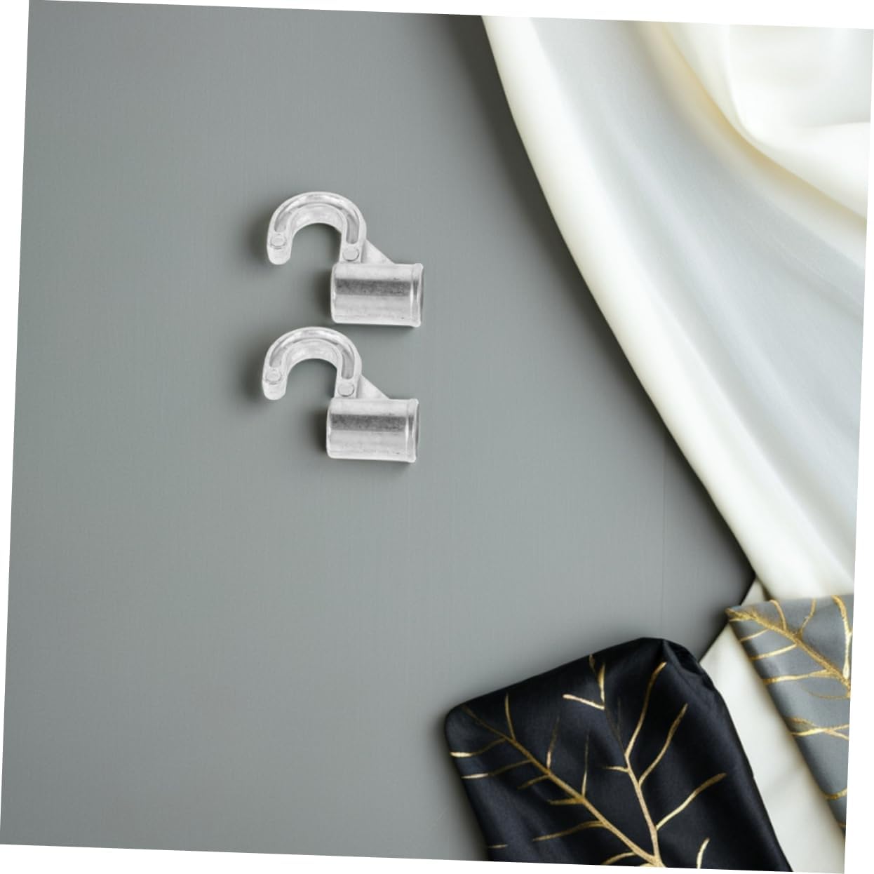 HEALLILY 2pcs Heavy Duty Closet Rod Hooks Thickened Aluminum Alloy Hanger Support Brackets for Bedroom and Bathroom Organization Design for Clothing Storage