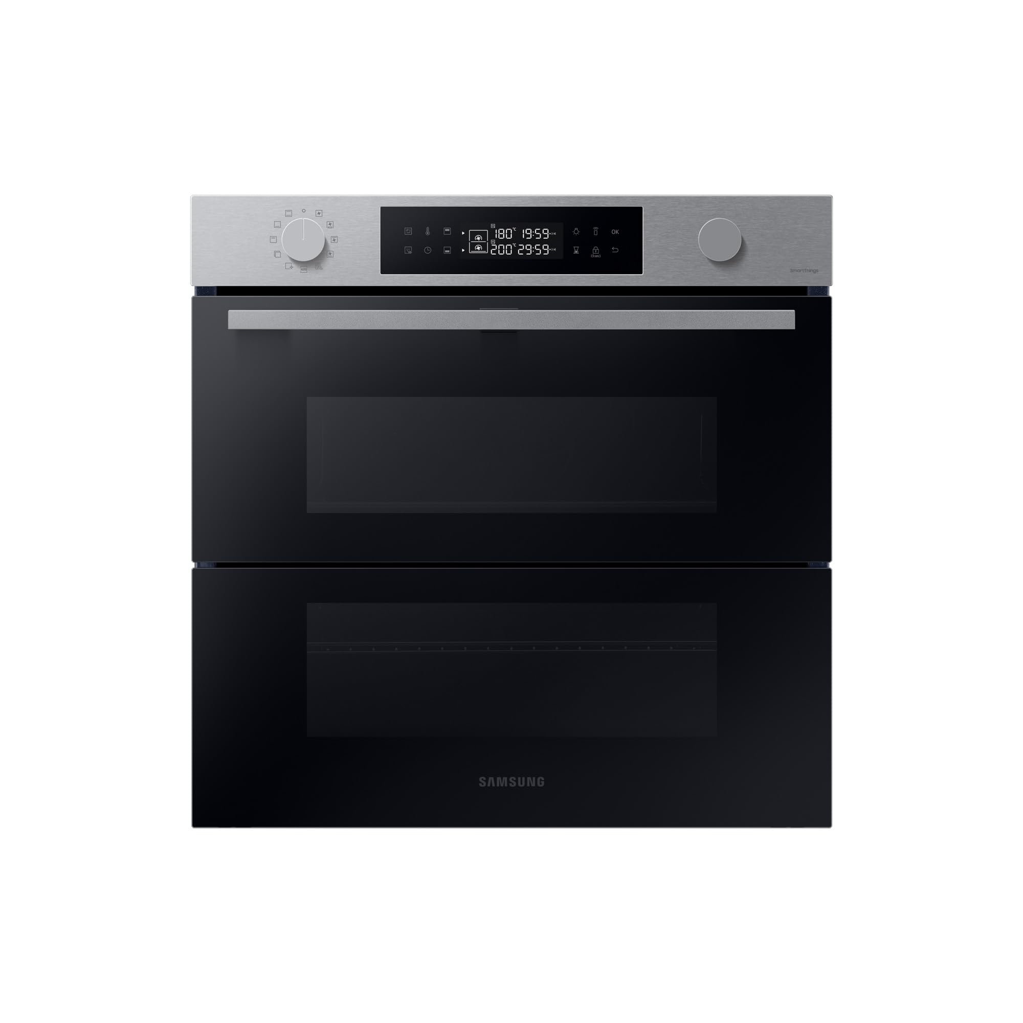 Samsung NV7B4550VAS/U1 Einbau-Backofen, 76 l, AI Backofen, Dual Cook Flex, Pyrolytische Selbstreinigung, SmartThings Cooking, Air Sous Vide, Schwarzes Glas