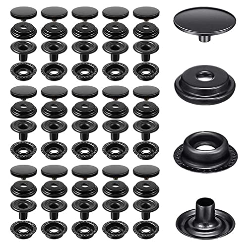 220pcs Snap Fastener Kit, BetterJonny 15mm Heavy Duty Canvas Snap Button Edelstahl Druckknopf Kappe mit 3 Setzwerkzeugen für Bootstasche Leder DIY Craft