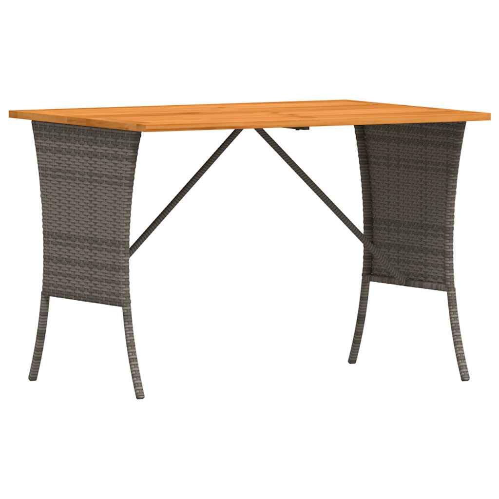 vidaXL Stół ogrodowy z blatem z drewna akacjowego szary 105x75x72 cm