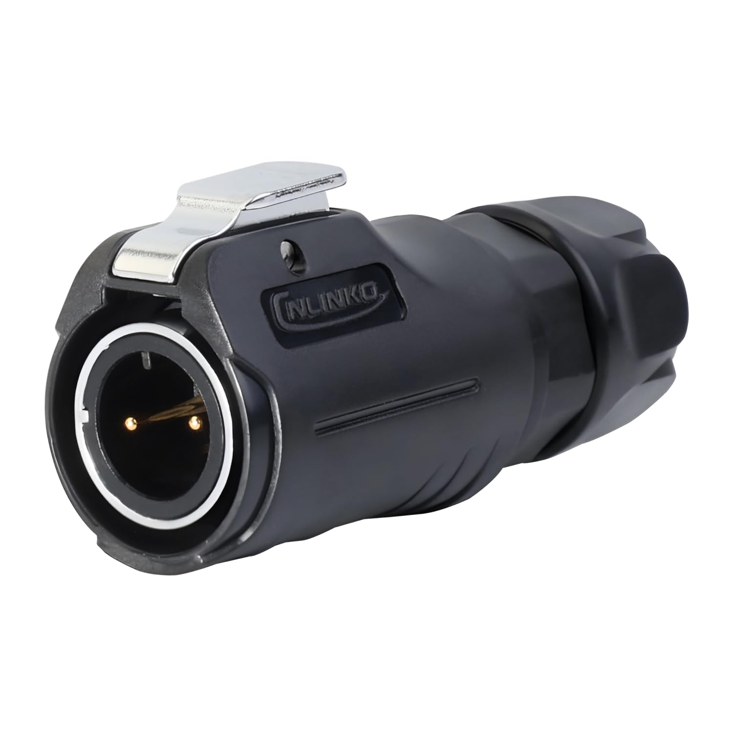 CNLINKO LP-12 IP68 Wasserdichter 2-poliger Steckverbinder - Für Solaranlagen, Industriemaschinen & Kabelverbindungen - DC 12V Gewinde-Einzelport Metallverstärktes (2-Polig Set)