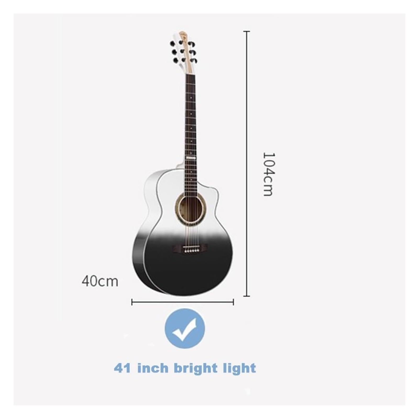 Einsteiger-Akustikgitarren-Paket, 2-farbiges Sunburst-Cutaway-Gitarren-Basis-Starterset Mit Gigbag, Saiten, Gurt, Stimmgerät, Stimmpfeife Und Plektren, Geeignet(Light green,41 inches)