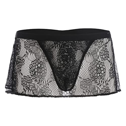 ABAFIP Men's Sissy Skirt Floral Skirted Sissy Panties Crossdress Underpants Low Waist Bikini Briefs Underwear2