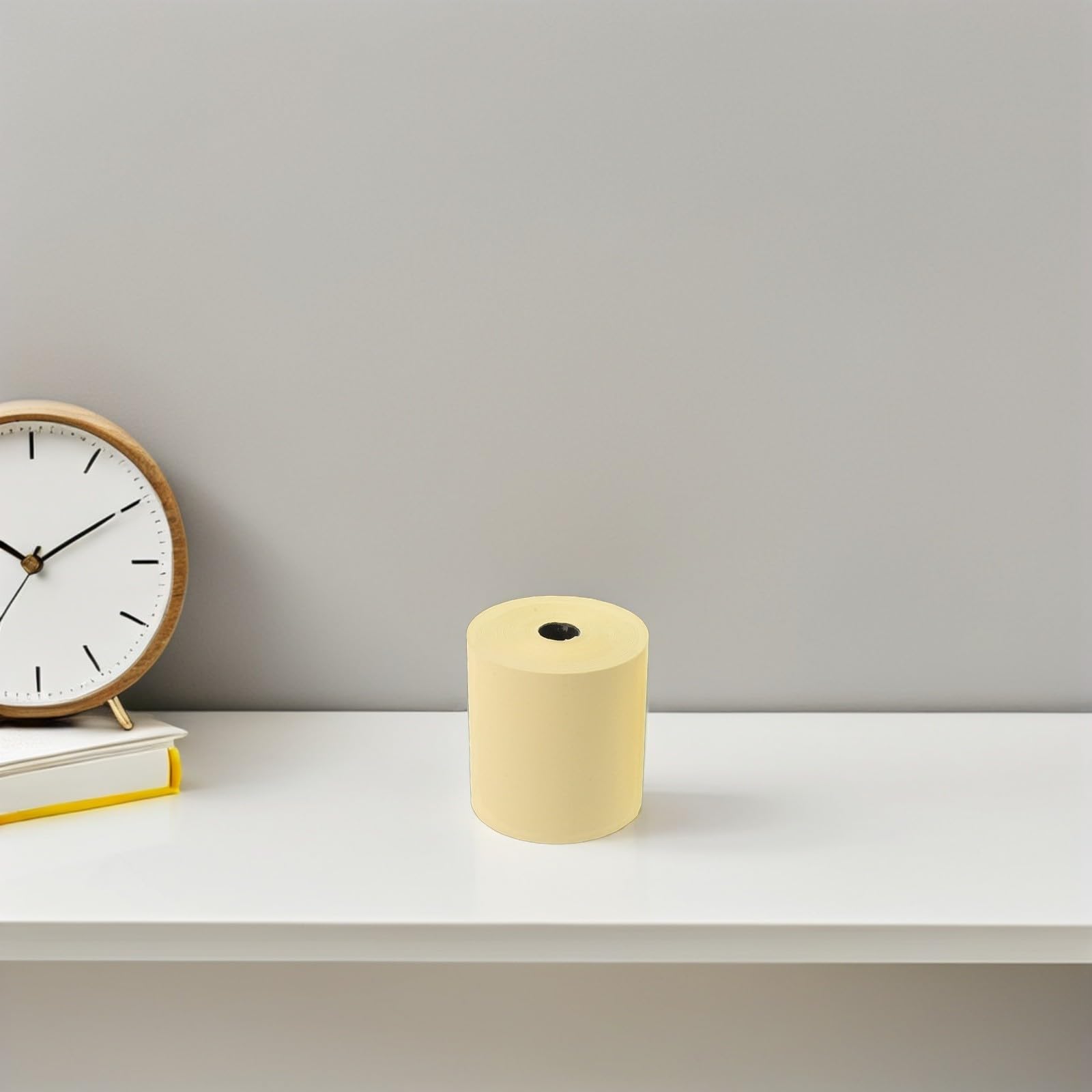 Gatuida Rollo de Papel Térmico Impresión Precisa a Baja Temperatura 4 Rollos Amarillo y Recubrimiento Resistente al Frío para Impresora Térmica para Tiendas y Cajones