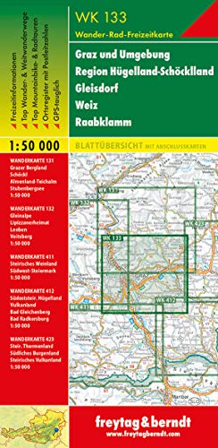 WK 133 Graz und Umgebung - Region Hügelland-Schöcklland - Gleisdorf - Weiz - Raabklamm, Wanderkart