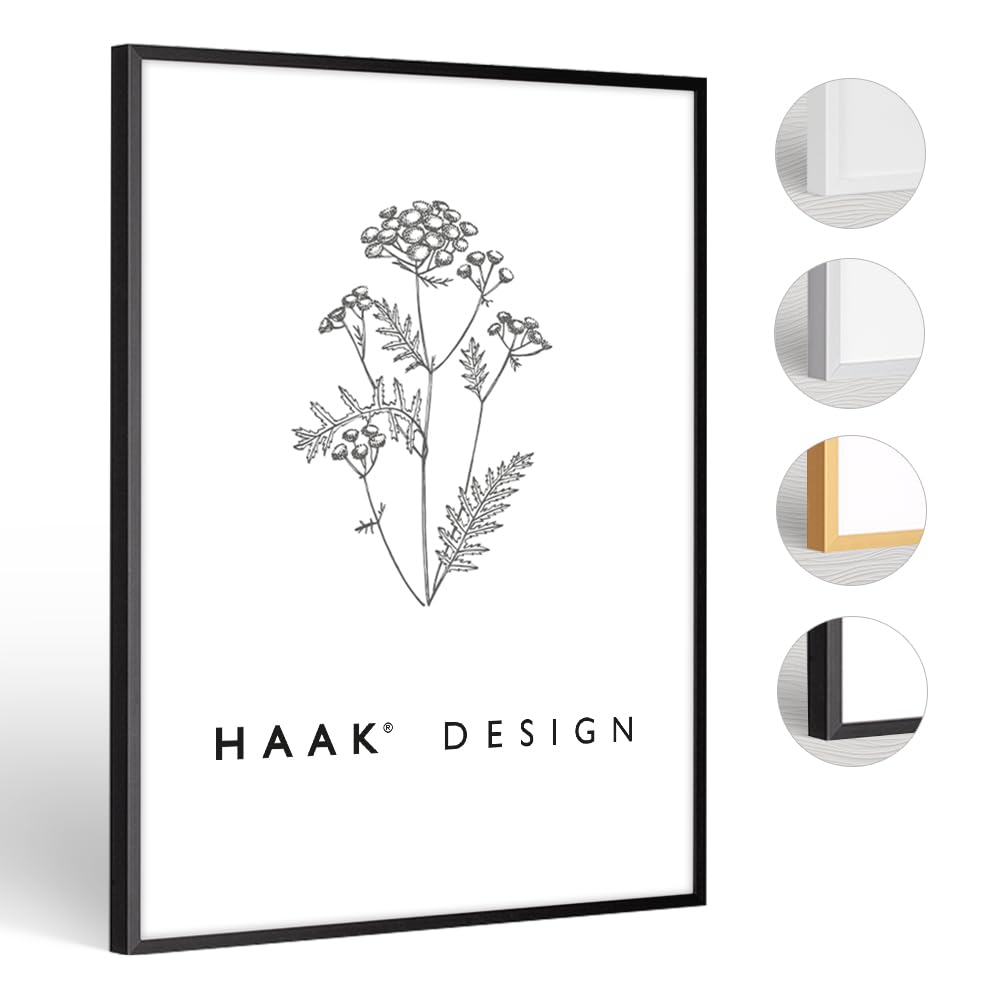 Haak HaakDesign schmaler Bilderrahmen Alena Aluminium Alubilderrahmen 80 x 120 cm Schwarz (matt) Fotorahmen, Geschenkidee